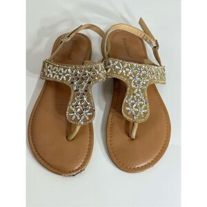 Pierre Dumas gold sparkly sandals size 7.5